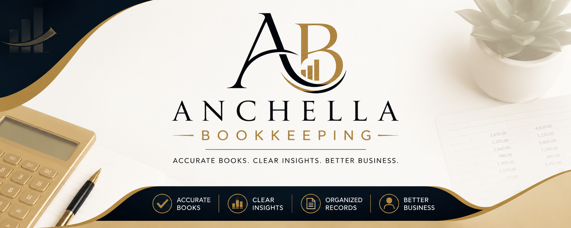 Anchella Bookkeeping — Accurate Books. Clear Insights. Better Business.