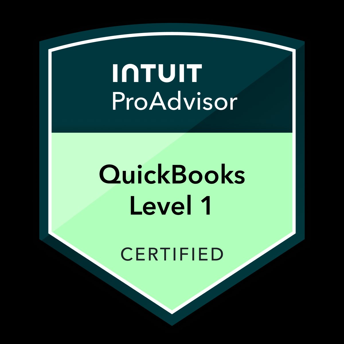 QuickBooks Online Level 1 ProAdvisor certification badge